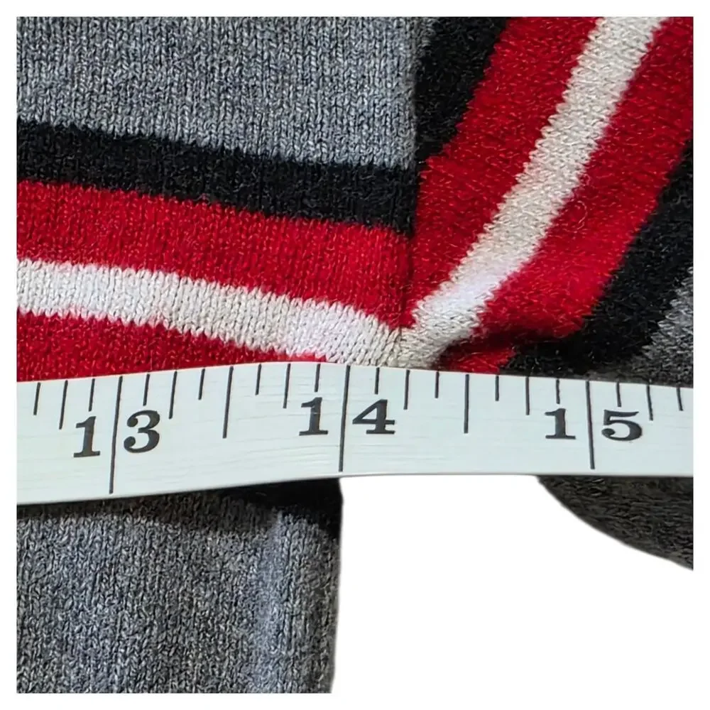 Mayoral Boys Size 6 Striped Knit Sweater Brown Gray Red Crewneck Cotton Blend